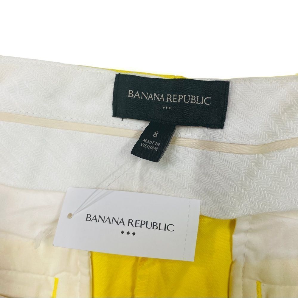 NWT Banana Republic Yellow Pique Tailored Mid Rise Shorts - Size 8 - Picture 8 of 14